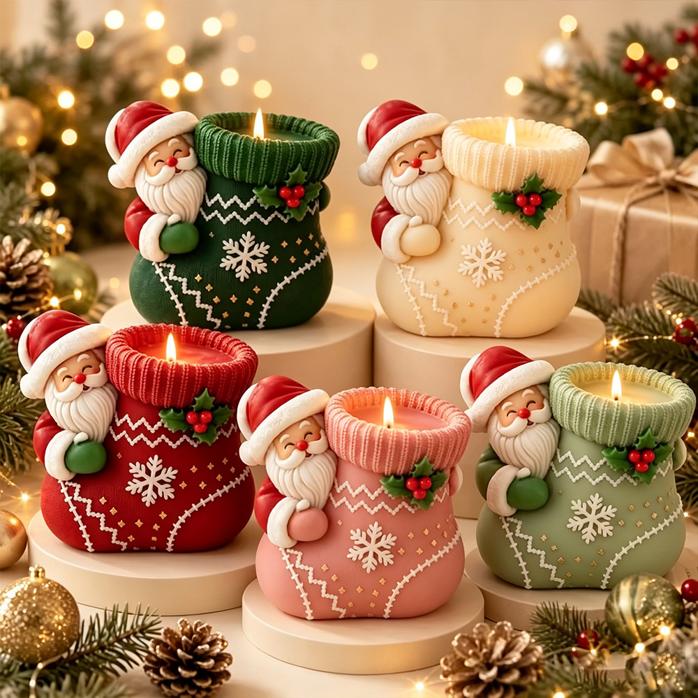 Sock Organizer Tray - Christmas socks Elderly Silicone Candle Mold-DIY
