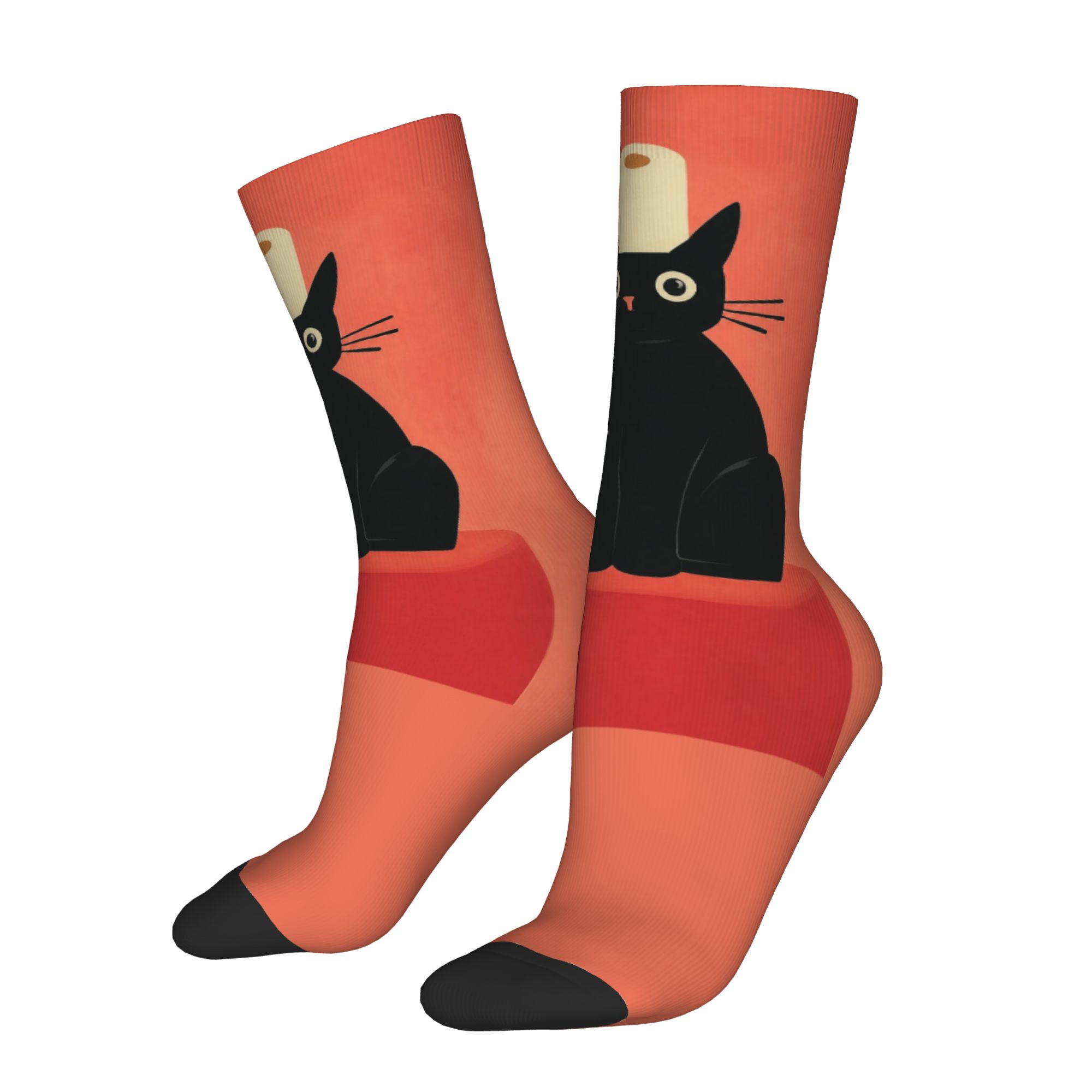 Custom Black Cat with Toilet P - Dress Sock Men 评论和价格