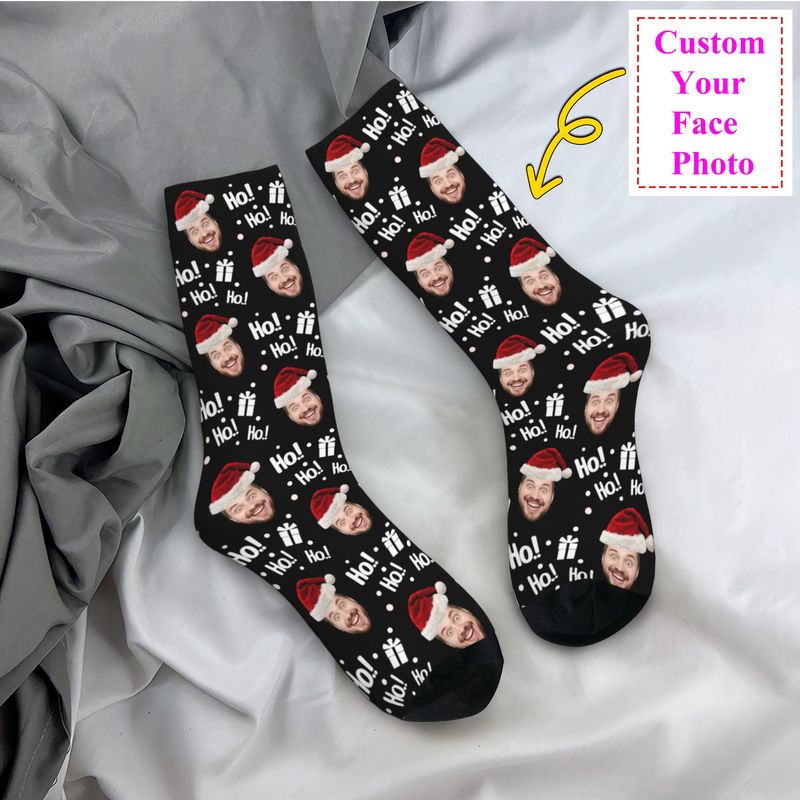 Christmas Face Photo Personali - Dress Sock Men 评论和价格
