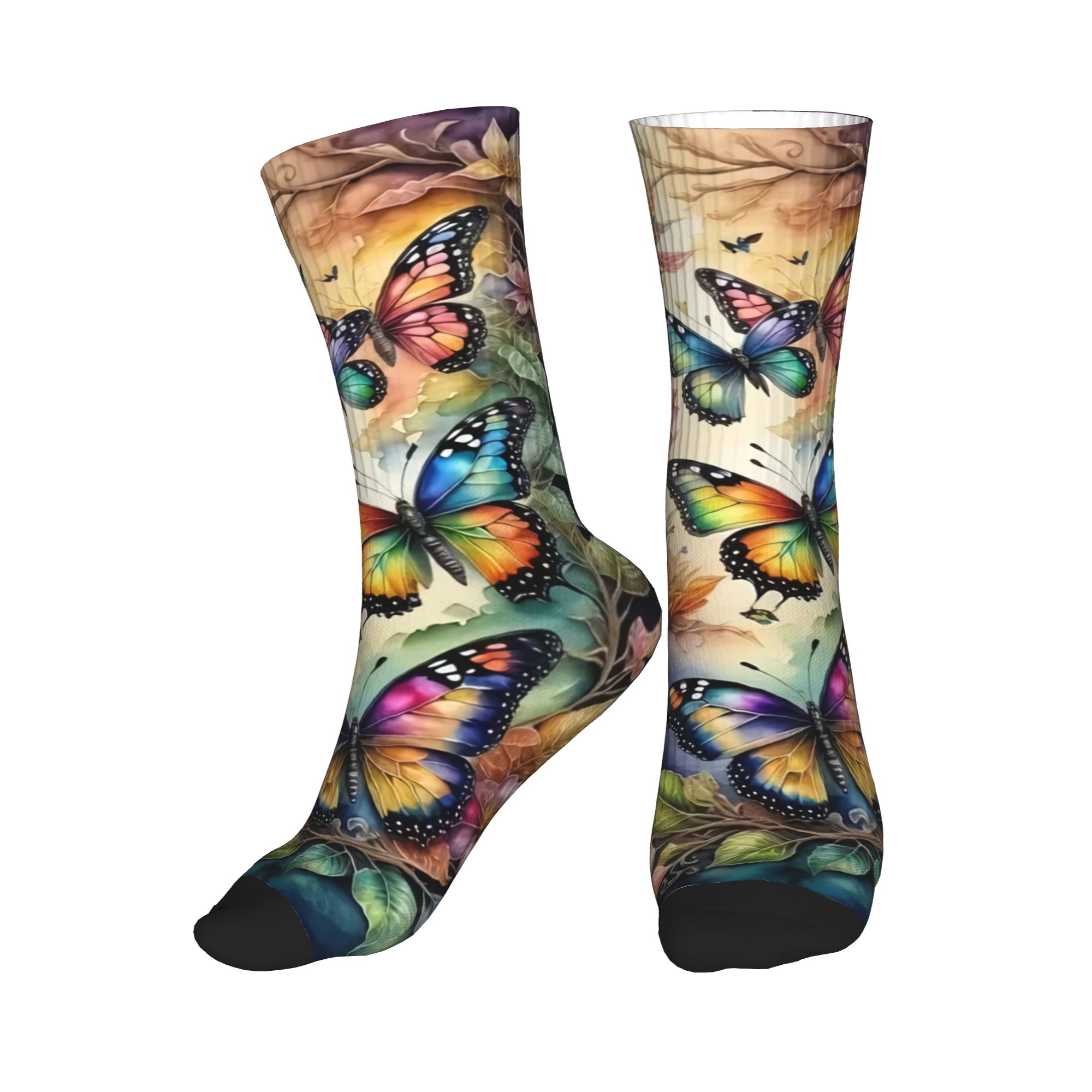 Colorful Butterflies and Flowe - Dress Sock Men 评论和价格