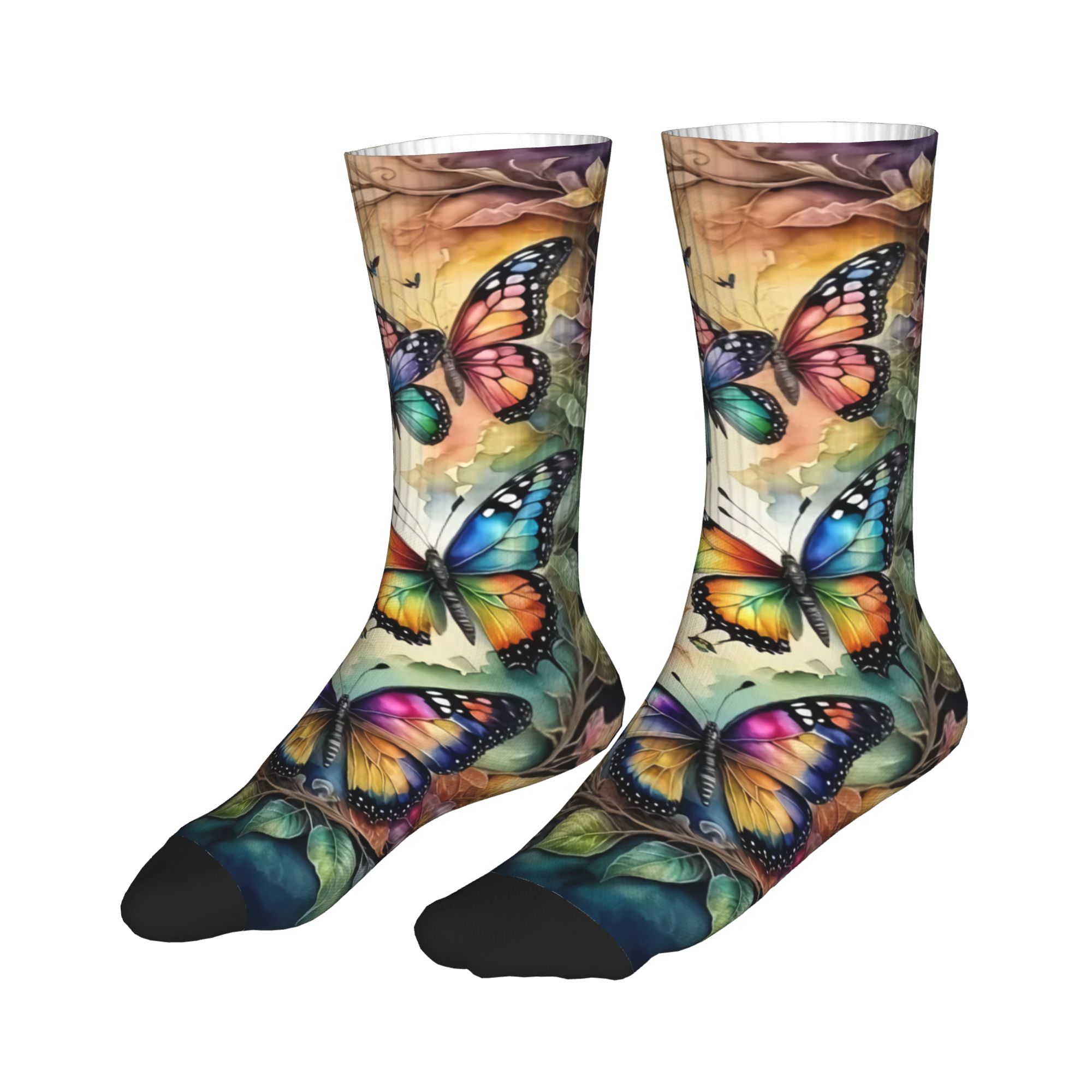 Colorful Butterflies and Flowe - Dress Sock Men 评论和价格
