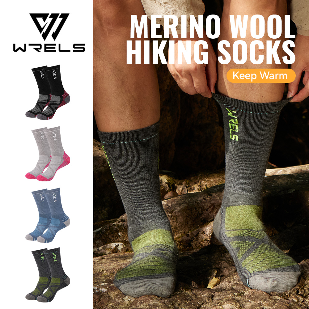 WRELS 1/2/3 Merino Wool Socks  - Wool Hiking Sock 评论和价格