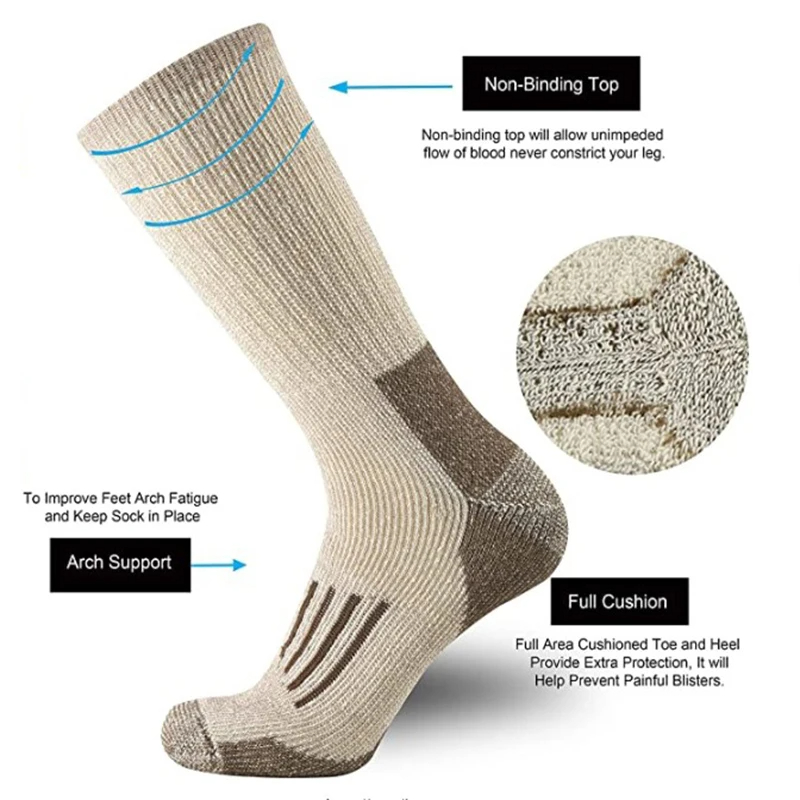 80% Wool Socks Thicken Warm Hi - Wool Hiking Sock 评论和价格