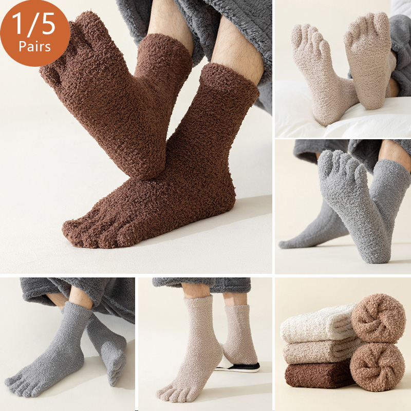 1/5 Pairs Mans Thermal Toe Soc - Thermal Sock Winter 评论和价格